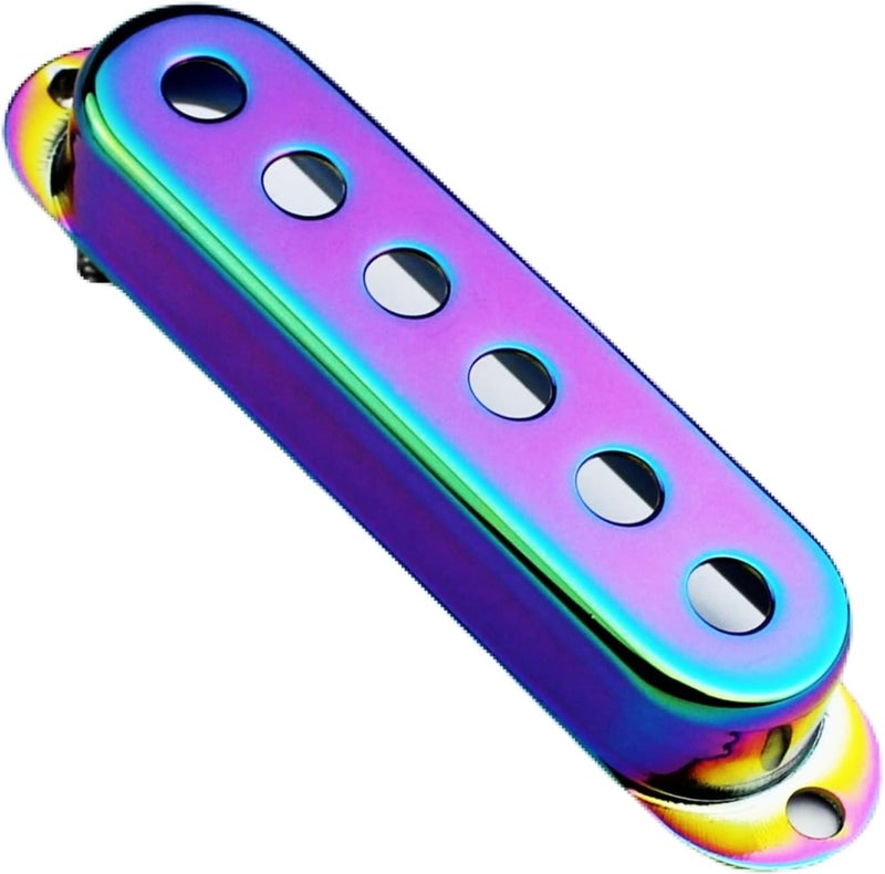 guyker 3Pcs Single Coil Guitar Pickup Covers (52mm Pole Spacing), Copper Pickup Mounting Ring Set Guitar Accessories Replacement Part, (PS001, Chameleon Rainbow) - Image 2